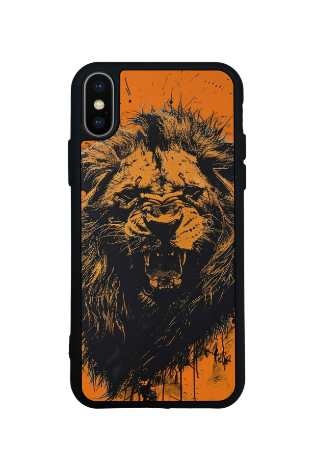 iPhone XS Max Uyumlu Aslan Tasarımlı Glossy Premium Kılıf