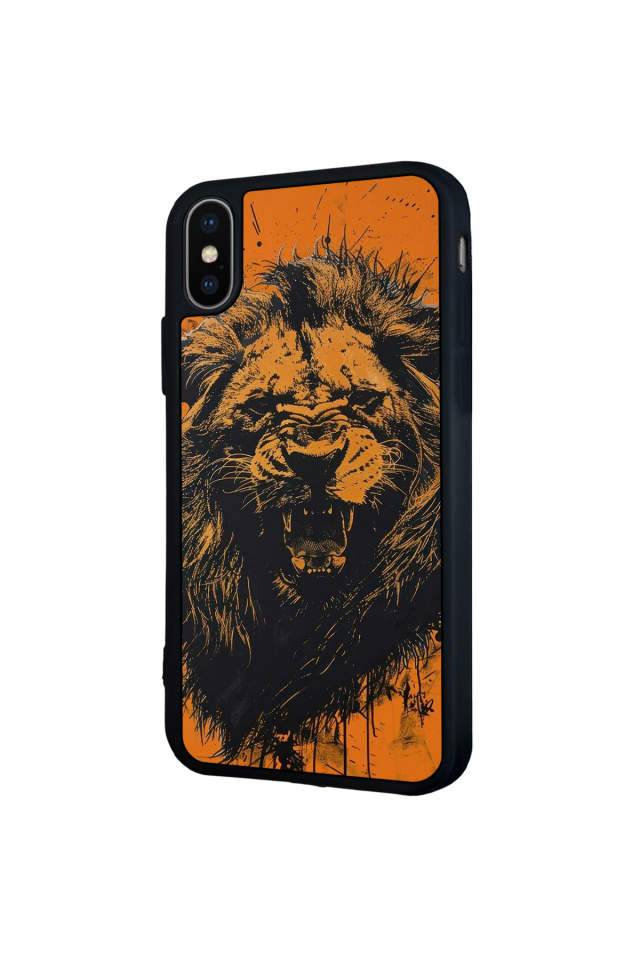 iPhone XS Max Uyumlu Aslan Tasarımlı Glossy Premium Kılıf