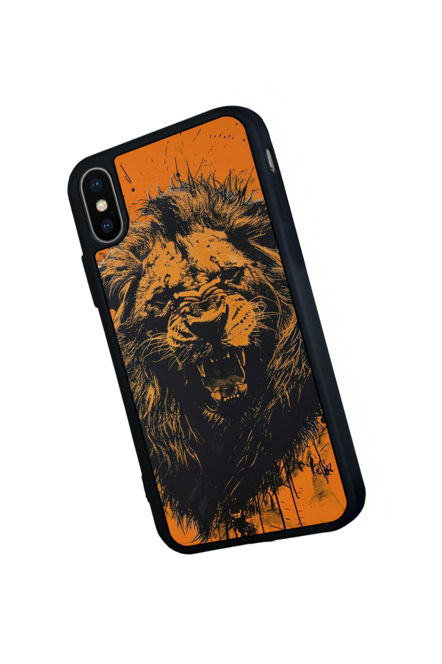 iPhone XS Max Uyumlu Aslan Tasarımlı Glossy Premium Kılıf