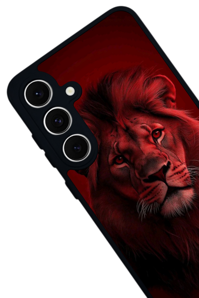 Samsung Galaxy S24 FE Uyumlu Aslan Tasarımlı Glossy Premium Kılıf