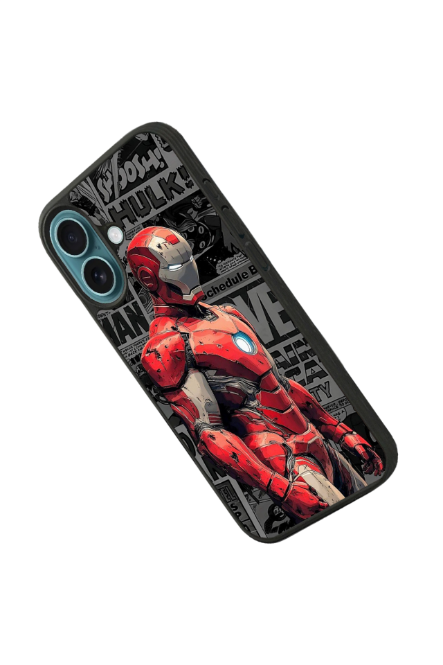 iPhone 16 Uyumlu Iron Man ( Demir Adam ) Tasarımlı Glossy Premium Kılıf