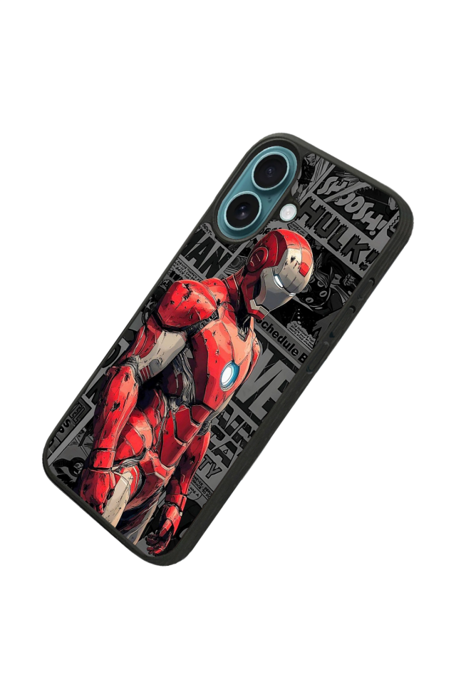 iPhone 16 Uyumlu Iron Man ( Demir Adam ) Tasarımlı Glossy Premium Kılıf