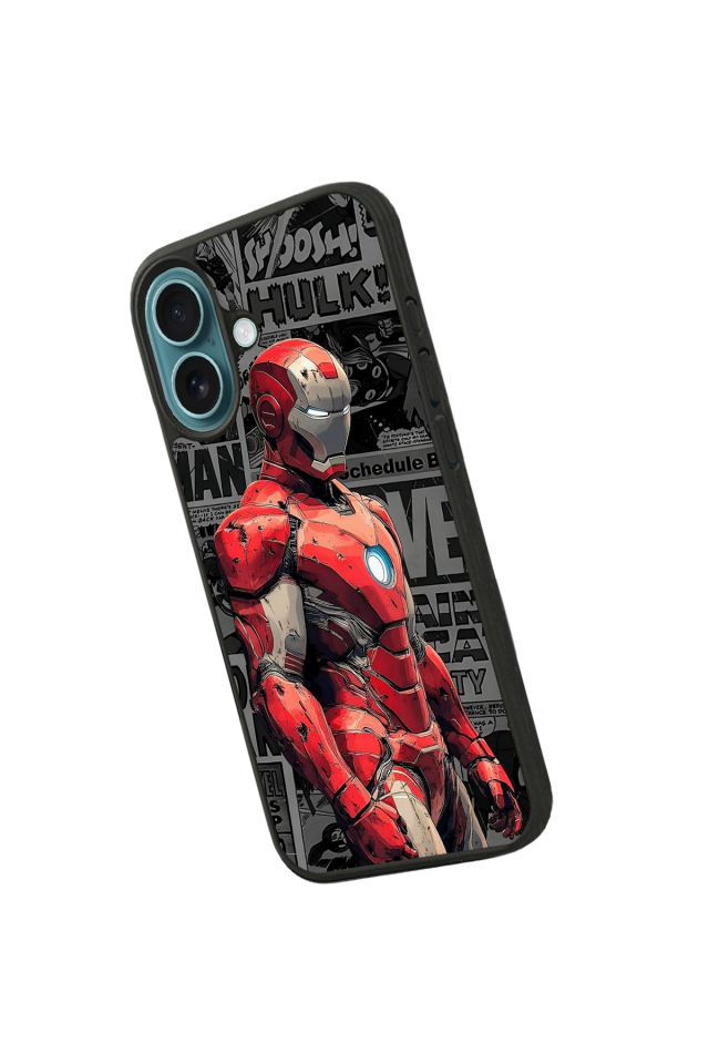 iPhone 16 Uyumlu Iron Man ( Demir Adam ) Tasarımlı Glossy Premium Kılıf