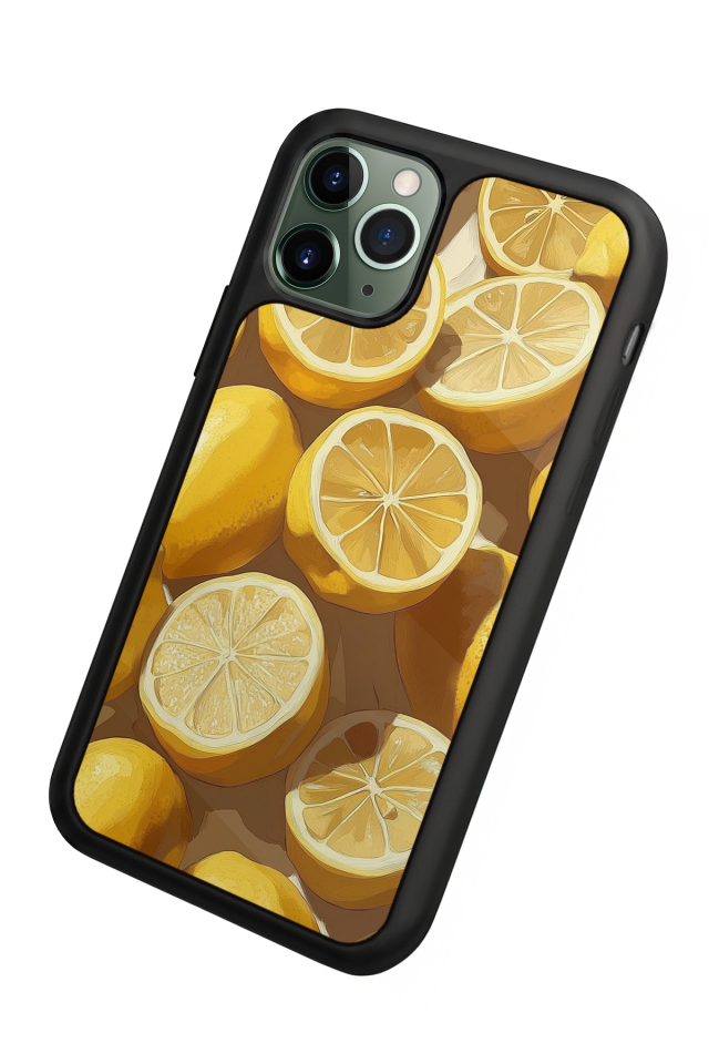iPhone 11 Pro Uyumlu Limon Tasarımlı Glossy Premium Kılıf