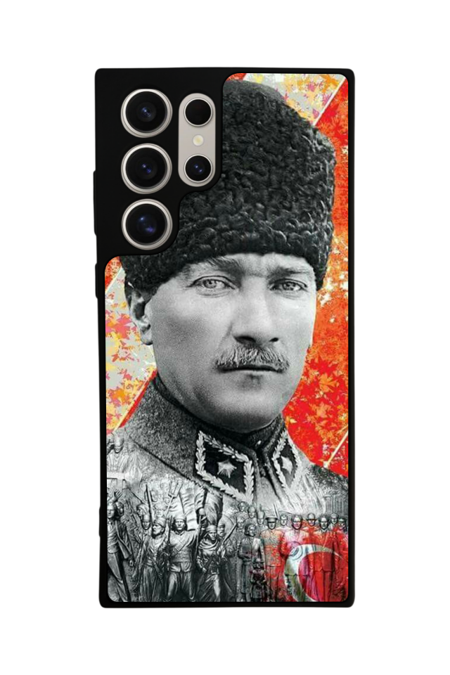 Samsung Galaxy S22 Ultra Uyumlu Mustafa Kemal Ataturk Tasarımlı Glossy Premium Kılıf