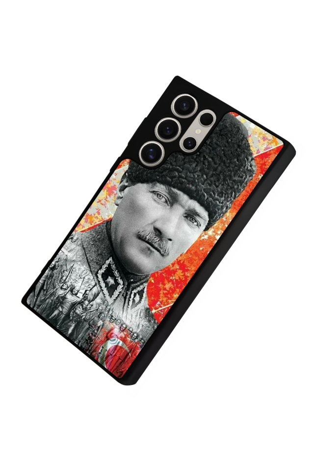 Samsung Galaxy S22 Ultra Uyumlu Mustafa Kemal Ataturk Tasarımlı Glossy Premium Kılıf