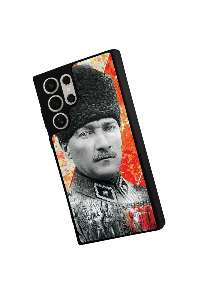Samsung Galaxy S22 Ultra Uyumlu Mustafa Kemal Ataturk Tasarımlı Glossy Premium Kılıf