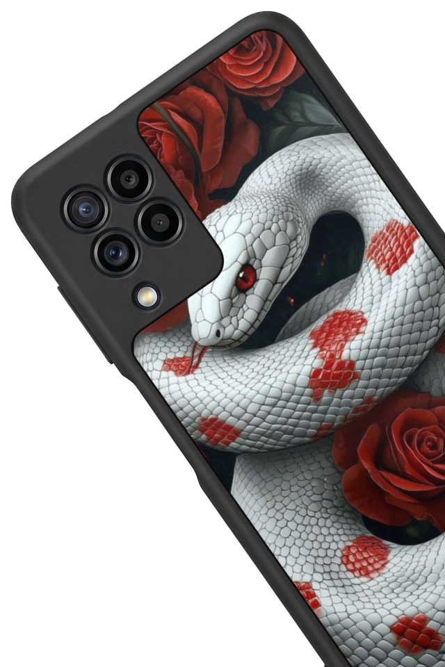 Samsung Galaxy M32 Uyumlu Yılan Tasarımlı Glossy Premium Kılıf