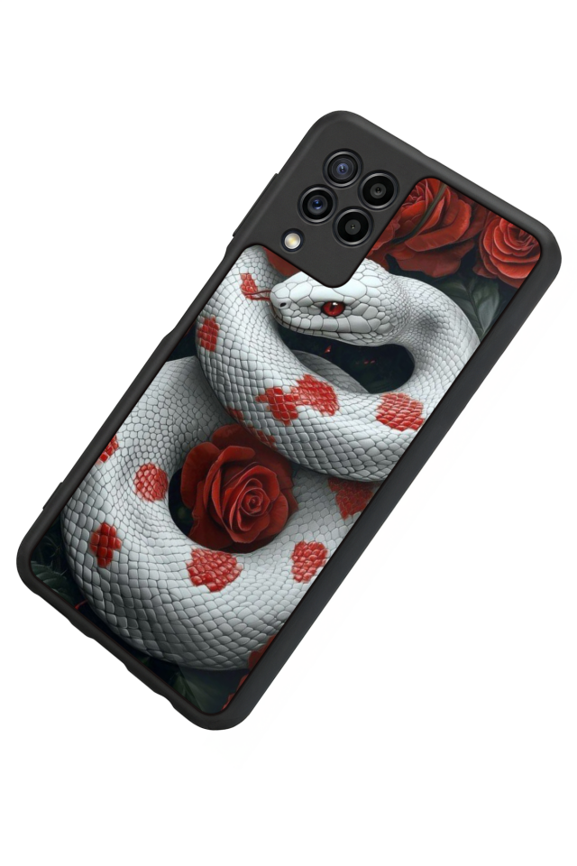 Samsung Galaxy M32 Uyumlu Yılan Tasarımlı Glossy Premium Kılıf