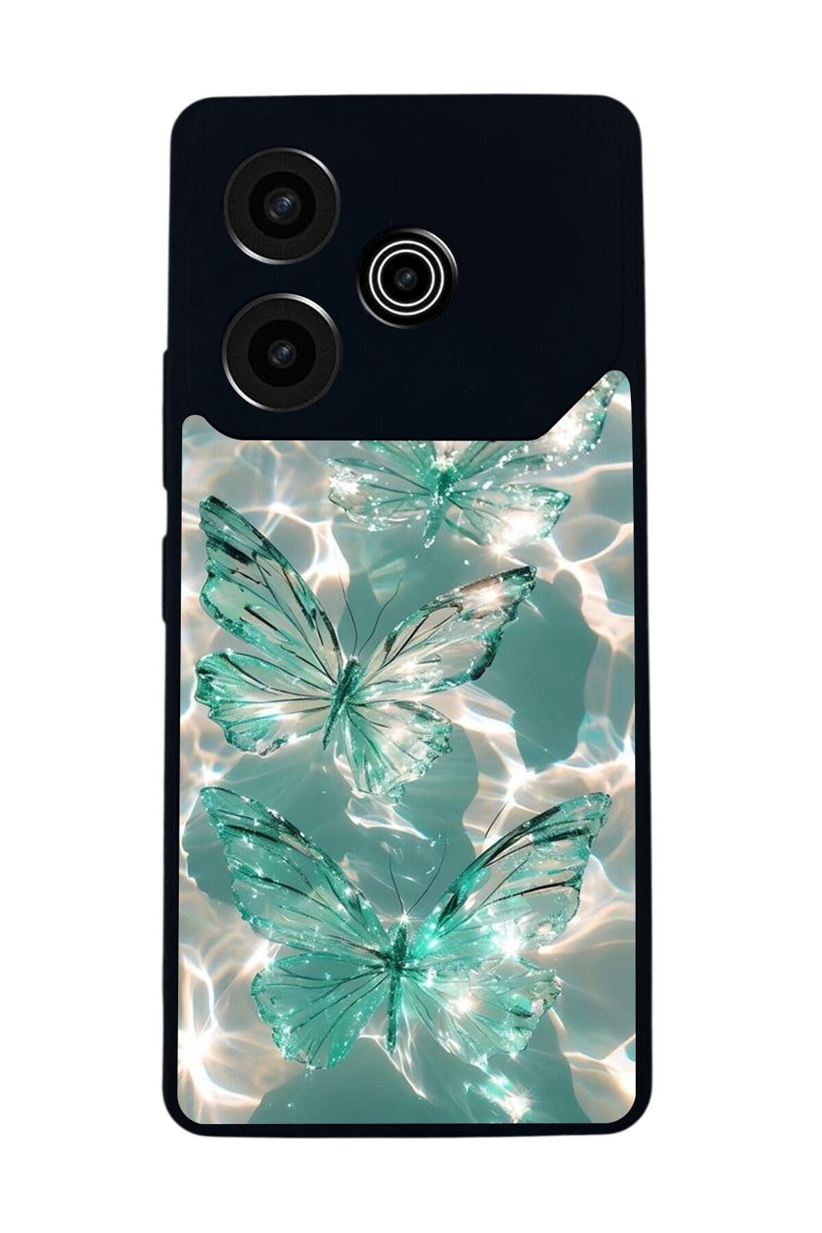 Tecno Pova 6 Uyumlu Kelebek Tasarımlı Glossy Premium Kılıf