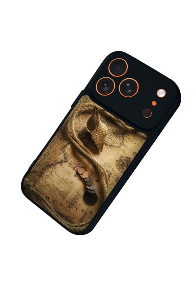 iPhone 17 Pro Max Uyumlu Pusula Tasarımlı Glossy Premium Kılıf