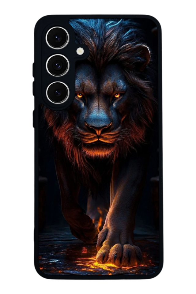 Samsung Galaxy S24 FE Uyumlu Aslan Tasarımlı Glossy Premium Kılıf