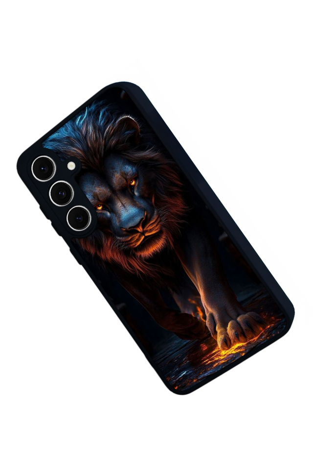 Samsung Galaxy S24 FE Uyumlu Aslan Tasarımlı Glossy Premium Kılıf