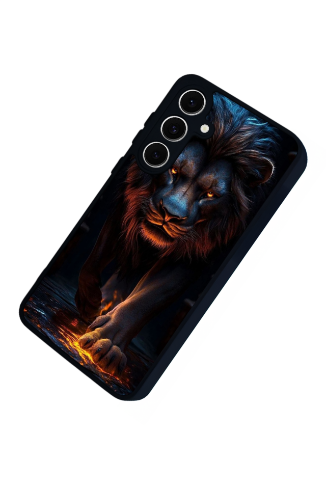 Samsung Galaxy S24 FE Uyumlu Aslan Tasarımlı Glossy Premium Kılıf