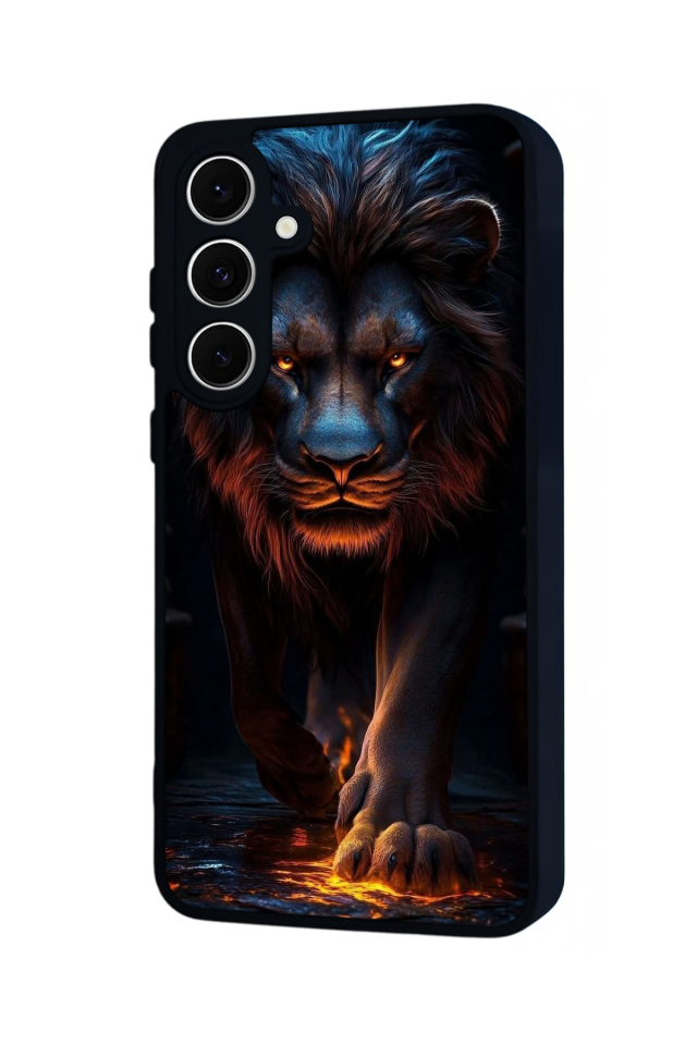 Samsung Galaxy S24 FE Uyumlu Aslan Tasarımlı Glossy Premium Kılıf
