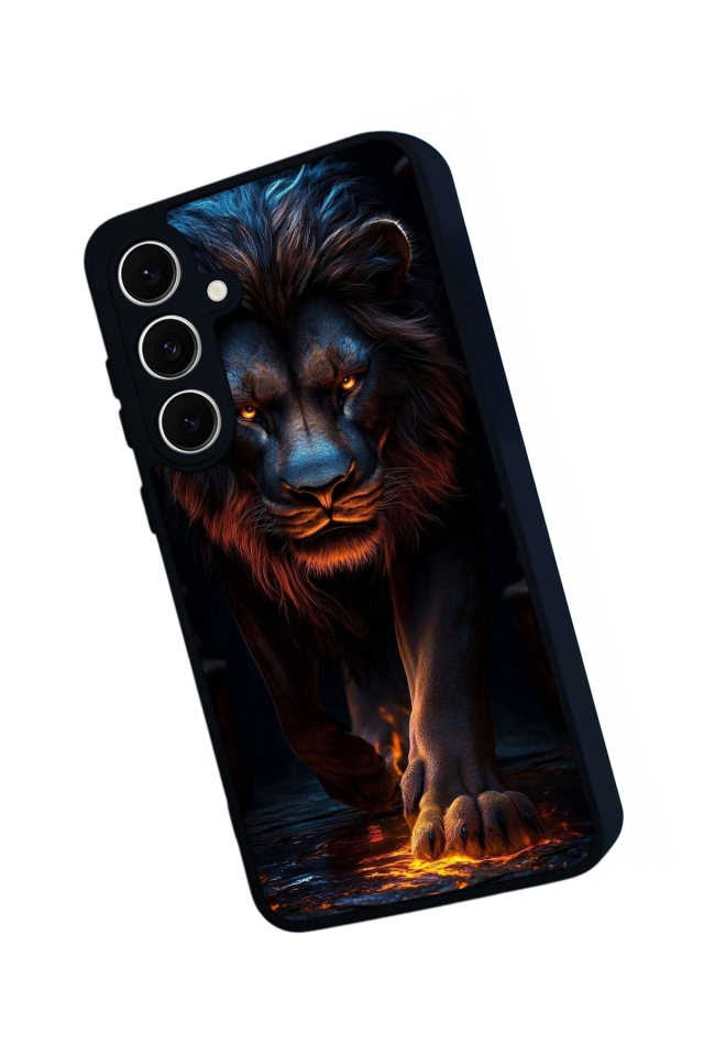 Samsung Galaxy S24 FE Uyumlu Aslan Tasarımlı Glossy Premium Kılıf