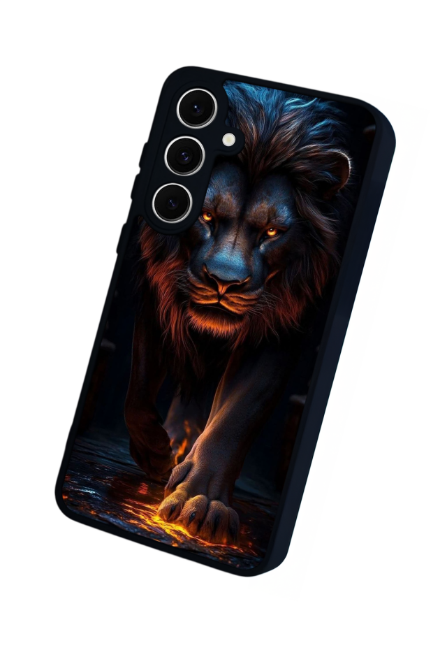 Samsung Galaxy S24 FE Uyumlu Aslan Tasarımlı Glossy Premium Kılıf