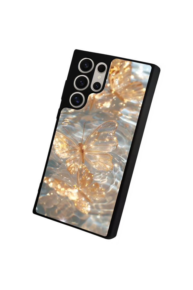 Samsung Galaxy S24 Ultra Uyumlu Kelebek Tasarımlı Glossy Premium Kılıf