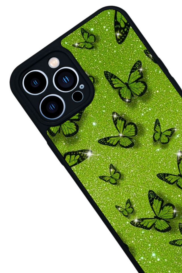 iPhone 13 Pro Max Uyumlu Kelebek Tasarımlı Glossy Premium Kılıf