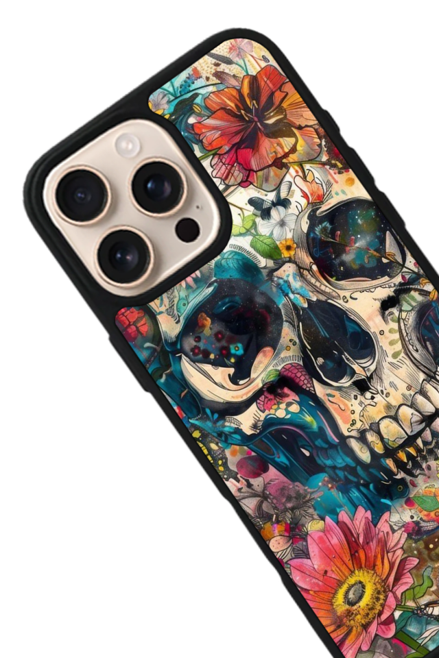 iPhone 15 Pro Max Uyumlu KuruKafa Tasarımlı Glossy Premium Kılıf