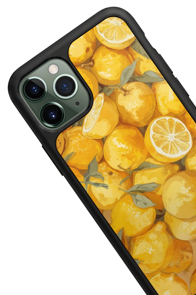 iPhone 11 Pro Uyumlu Limon Tasarımlı Glossy Premium Kılıf