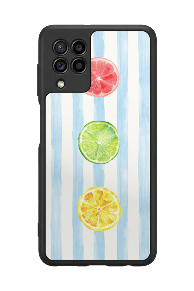 Samsung Galaxy M22 Uyumlu Limon Tasarımlı Glossy Premium Kılıf