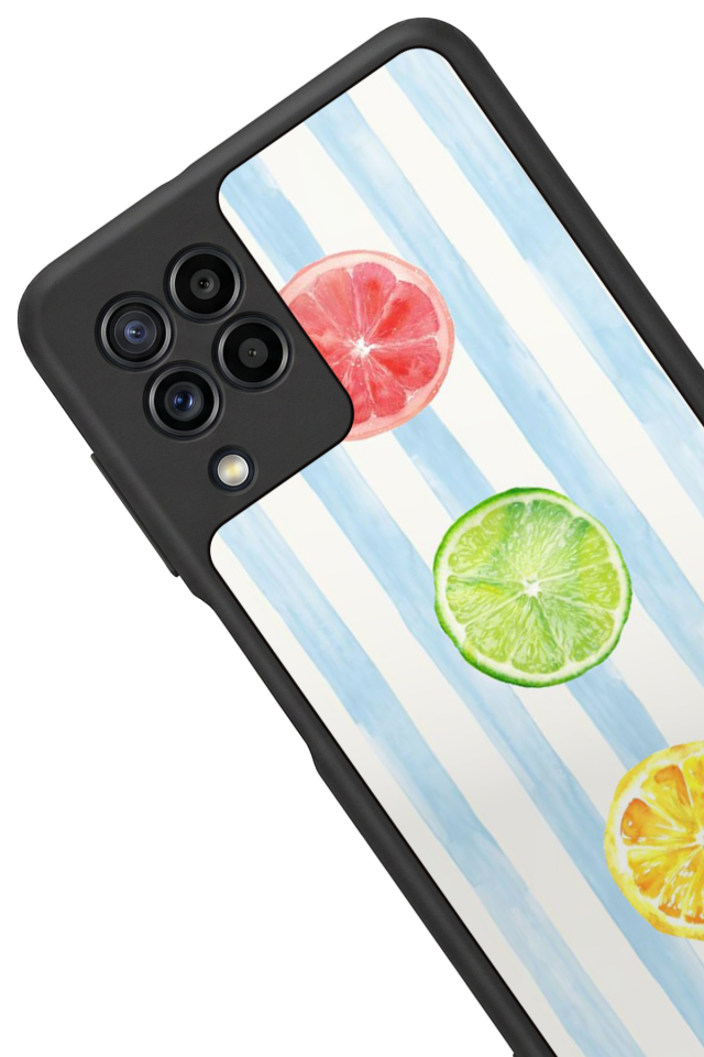 Samsung Galaxy M22 Uyumlu Limon Tasarımlı Glossy Premium Kılıf