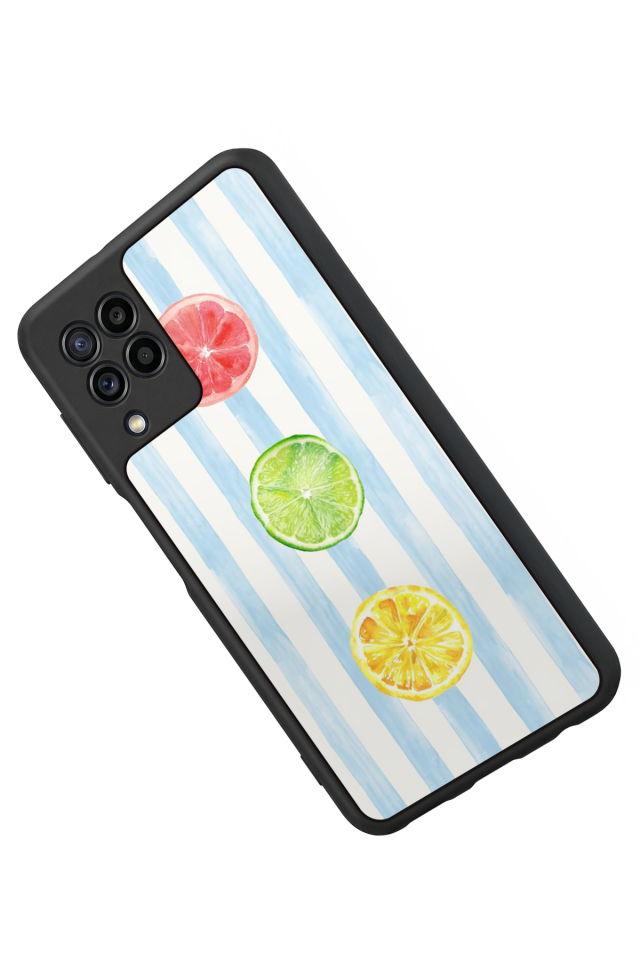 Samsung Galaxy M22 Uyumlu Limon Tasarımlı Glossy Premium Kılıf