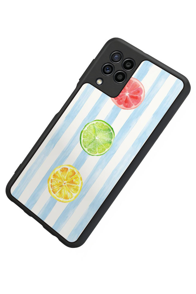 Samsung Galaxy M22 Uyumlu Limon Tasarımlı Glossy Premium Kılıf