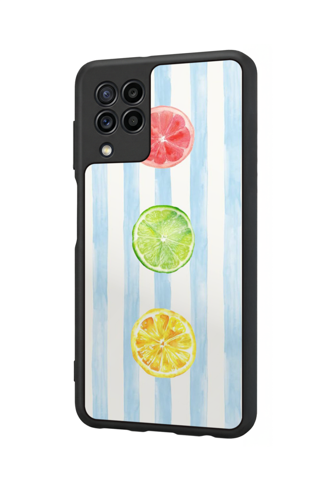 Samsung Galaxy M22 Uyumlu Limon Tasarımlı Glossy Premium Kılıf