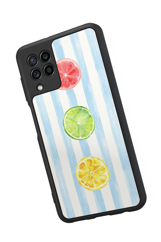Samsung Galaxy M22 Uyumlu Limon Tasarımlı Glossy Premium Kılıf