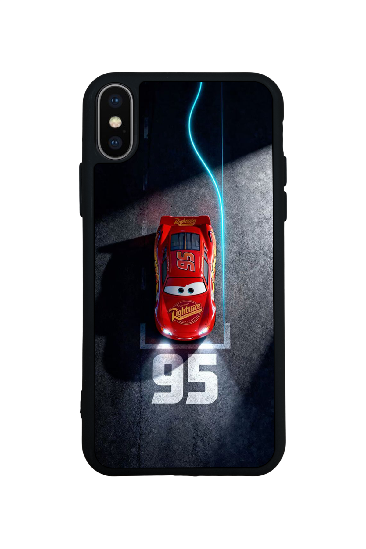 iPhone X/ XS Uyumlu Şimsek McQueen Tasarımlı Glossy Premium Kılıf