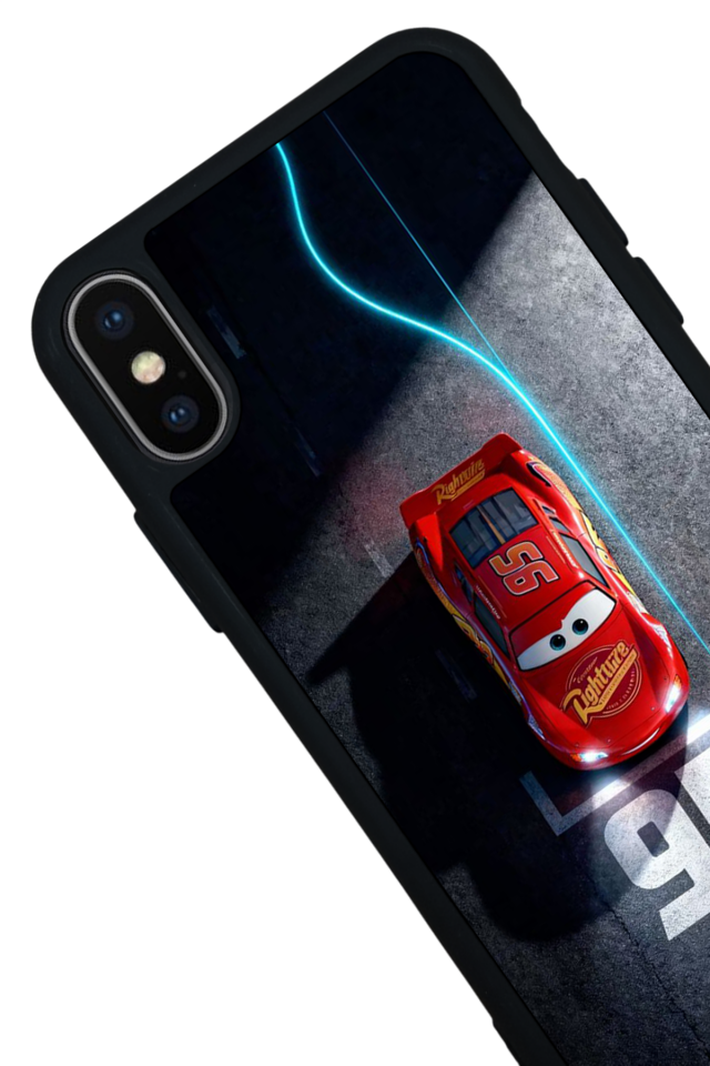 iPhone X/ XS Uyumlu Şimsek McQueen Tasarımlı Glossy Premium Kılıf