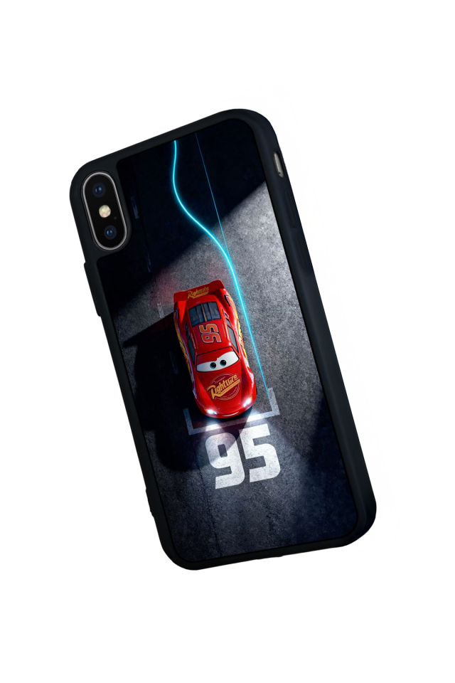 iPhone X/ XS Uyumlu Şimsek McQueen Tasarımlı Glossy Premium Kılıf