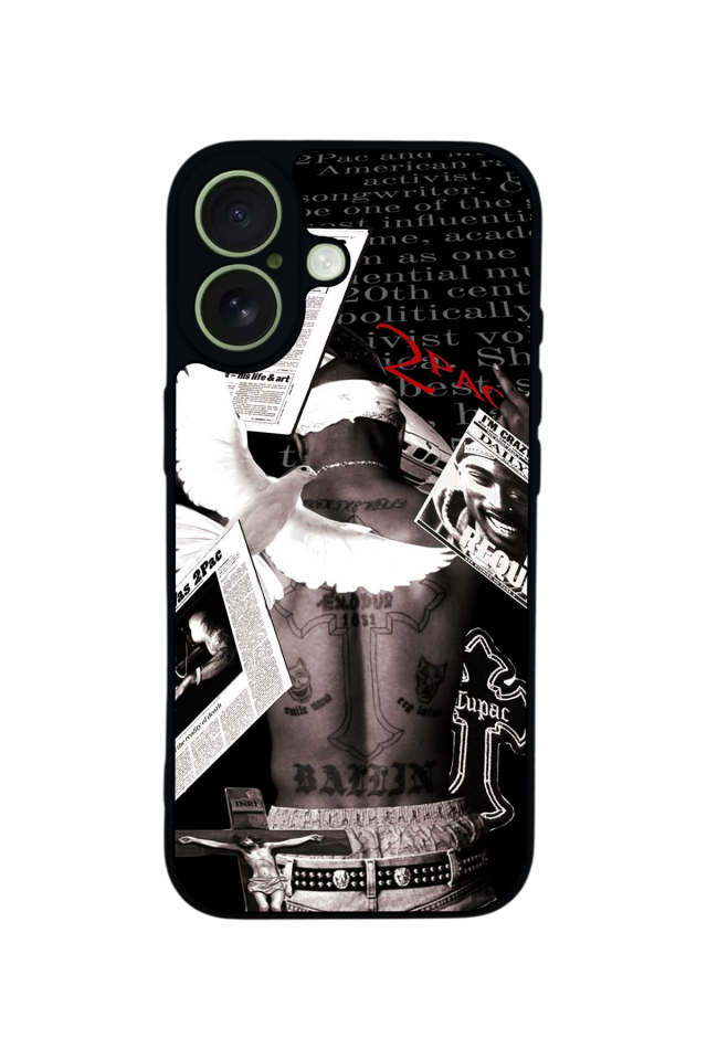 iPhone 17 Uyumlu Tupac Tasarımlı Glossy Premium Kılıf