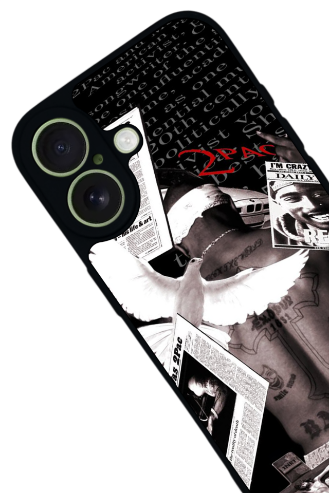 iPhone 17 Uyumlu Tupac Tasarımlı Glossy Premium Kılıf