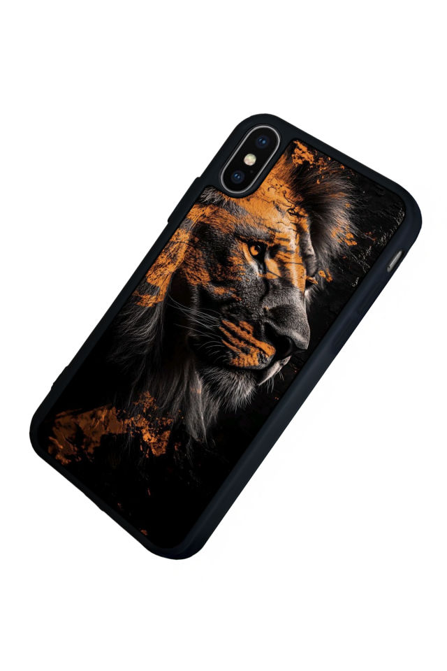 iPhone XS Max Uyumlu Aslan Tasarımlı Glossy Premium Kılıf