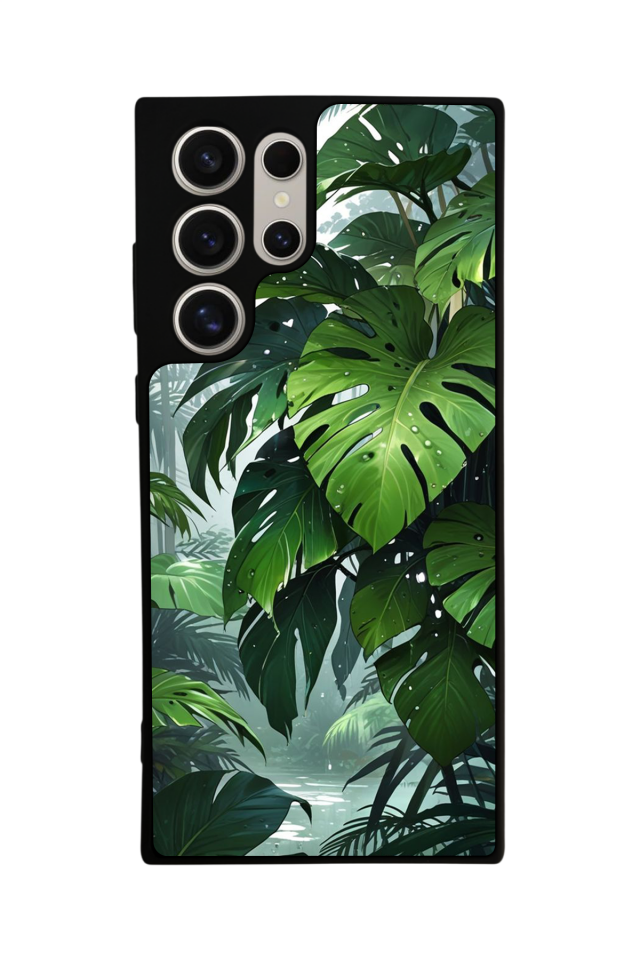 Samsung Galaxy S22 Ultra Uyumlu Botanik Tasarımlı Glossy Premium Kılıf