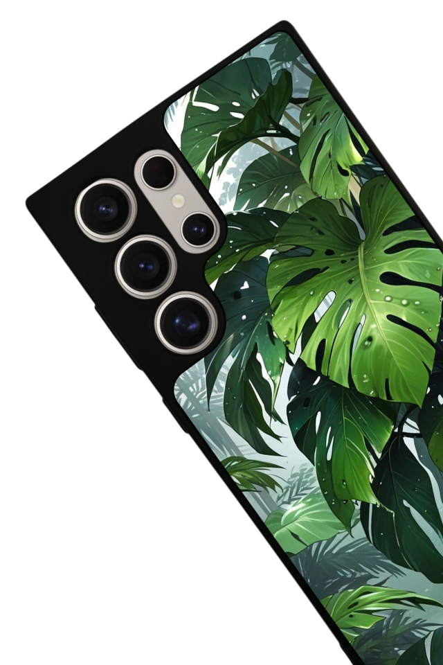 Samsung Galaxy S22 Ultra Uyumlu Botanik Tasarımlı Glossy Premium Kılıf