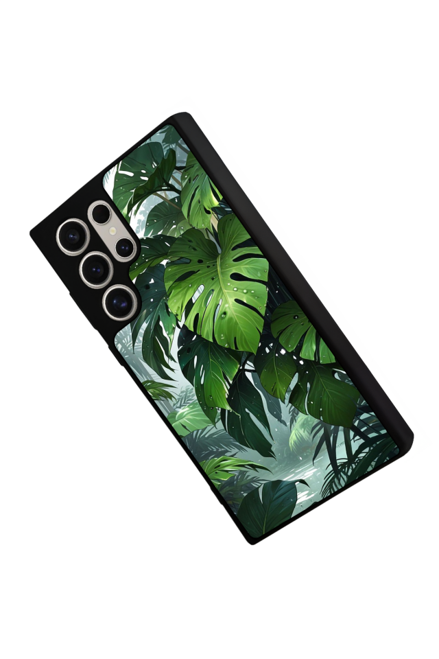 Samsung Galaxy S22 Ultra Uyumlu Botanik Tasarımlı Glossy Premium Kılıf