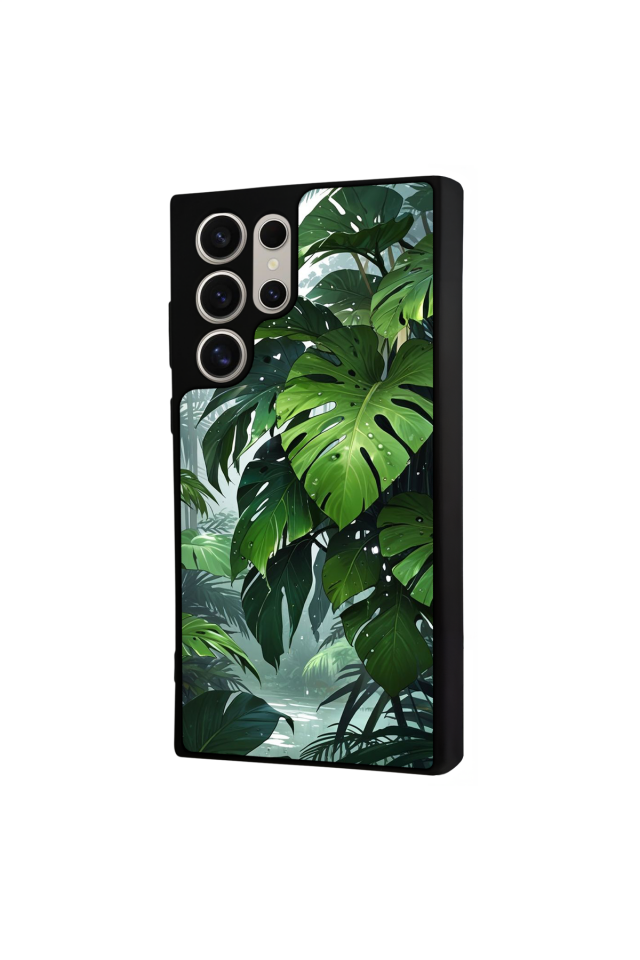 Samsung Galaxy S22 Ultra Uyumlu Botanik Tasarımlı Glossy Premium Kılıf