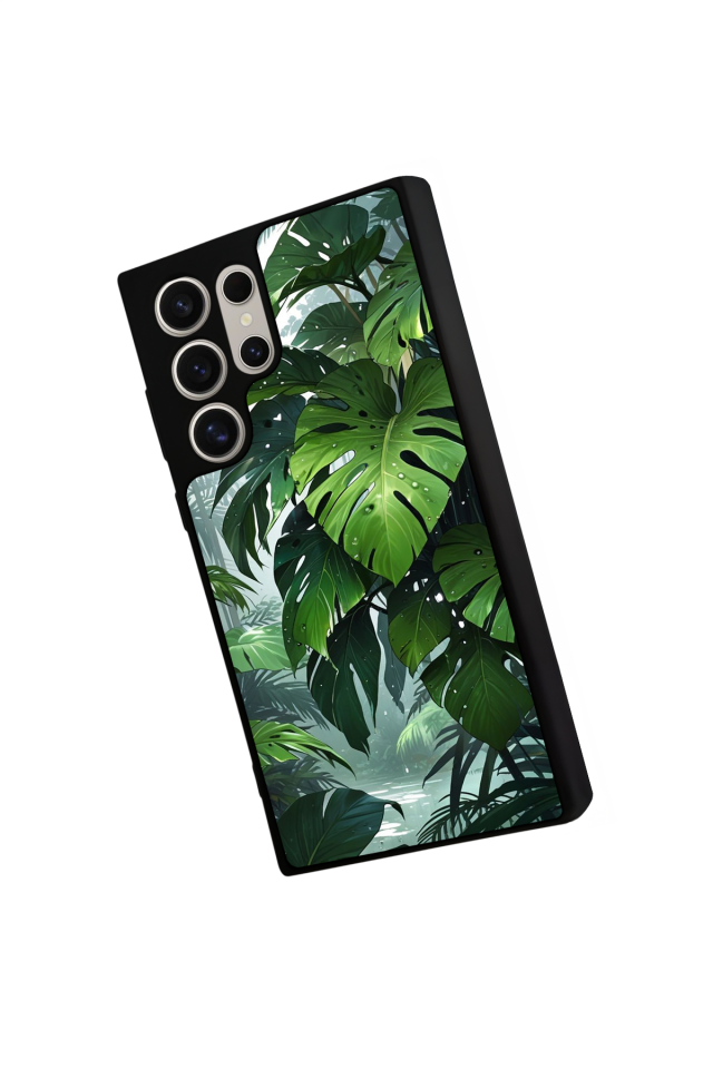 Samsung Galaxy S22 Ultra Uyumlu Botanik Tasarımlı Glossy Premium Kılıf