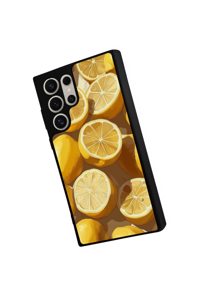 Samsung Galaxy S23 Ultra Uyumlu Limon Tasarımlı Glossy Premium Kılıf