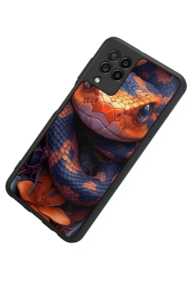 Samsung Galaxy M32 Uyumlu Yılan Tasarımlı Glossy Premium Kılıf