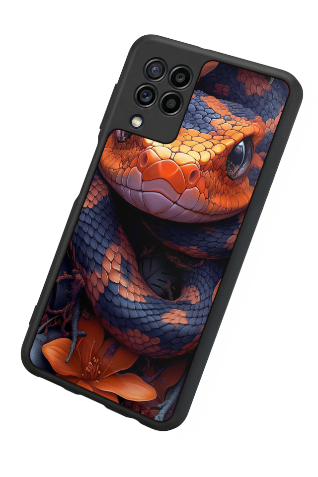 Samsung Galaxy M32 Uyumlu Yılan Tasarımlı Glossy Premium Kılıf