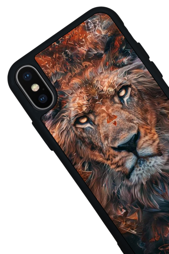 iPhone XS Max Uyumlu Aslan Tasarımlı Glossy Premium Kılıf
