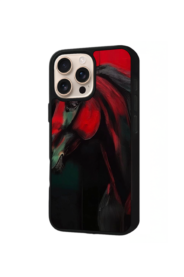 iPhone 14 Pro Max Uyumlu At Horse Tasarımlı Glossy Premium Kılıf
