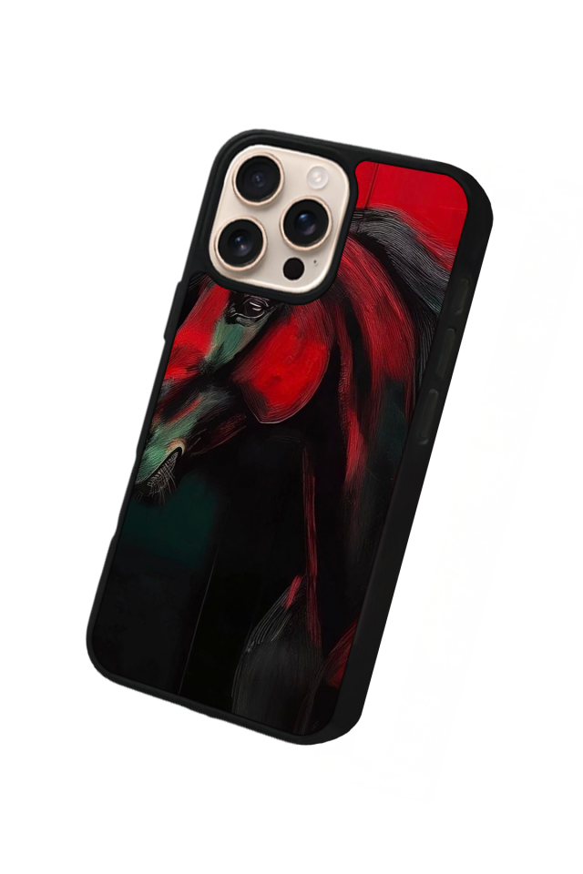 iPhone 14 Pro Max Uyumlu At Horse Tasarımlı Glossy Premium Kılıf