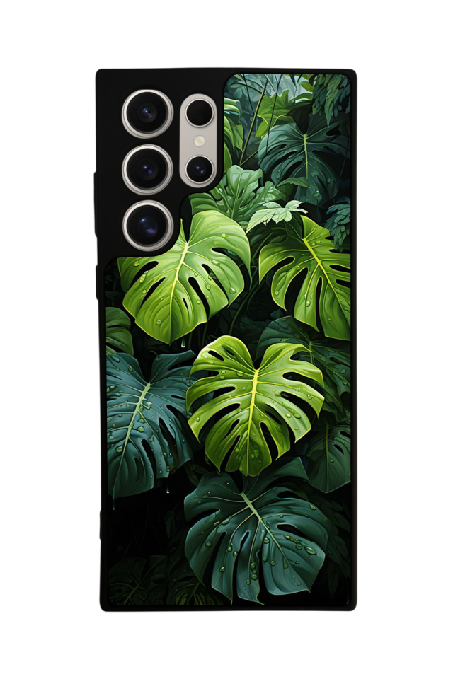 Samsung Galaxy S22 Ultra Uyumlu Botanik Tasarımlı Glossy Premium Kılıf