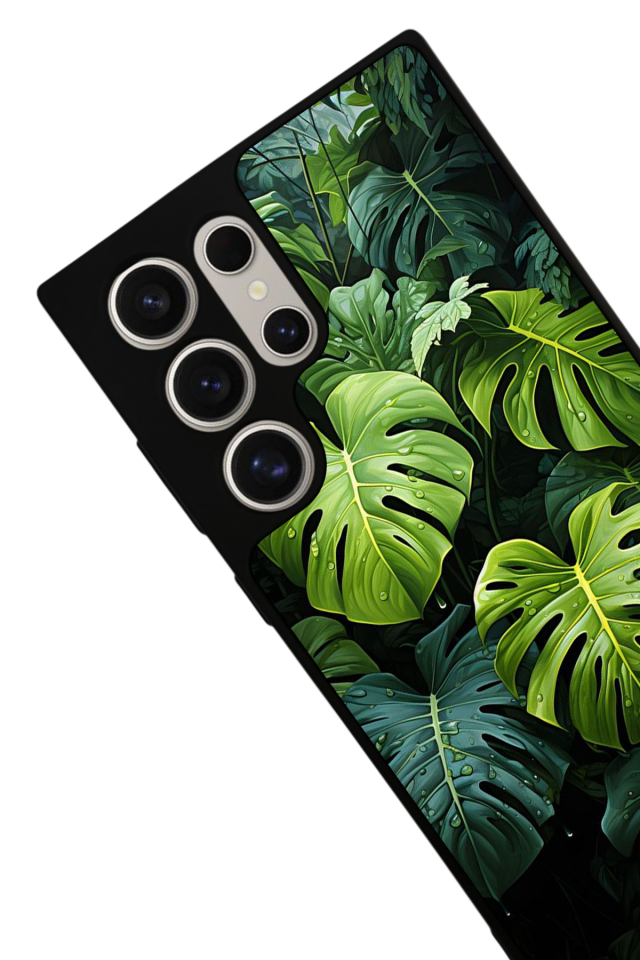 Samsung Galaxy S22 Ultra Uyumlu Botanik Tasarımlı Glossy Premium Kılıf